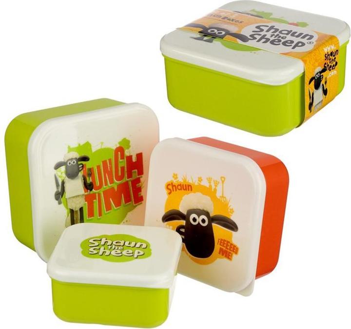 Produktbild Puckator Znüniböxli (3er Set) BPA-frei Zvieriböxli, Lunchböxli, Brotboxen, Shaun das Schaf Motiv