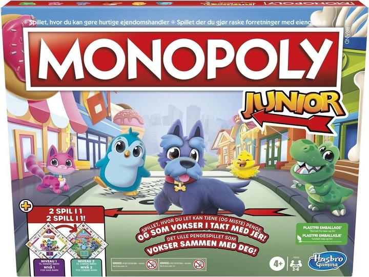 Immagine prodotto Hasbro Monopoly Junior 2 giochi in 1 (DK/NO) (Danese, Norvegese)