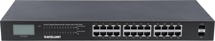 Image du produit Intellinet Commutateur Gigabit Ethernet PoE+ avec 2 ports SFP et écran LCD (24 Ports)