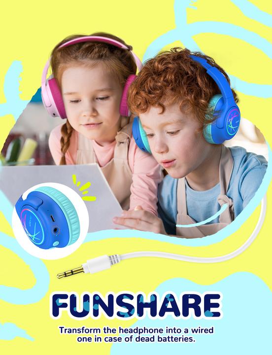 Immagine prodotto Iclever Headphone Kids BT & Cable LED