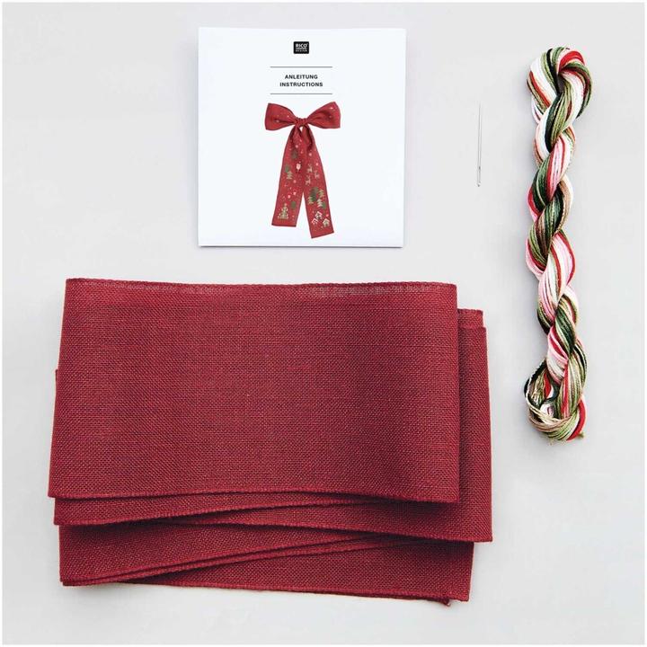 Actual product image Rico Design Embroidery pck.cross stitch,bow white 100371