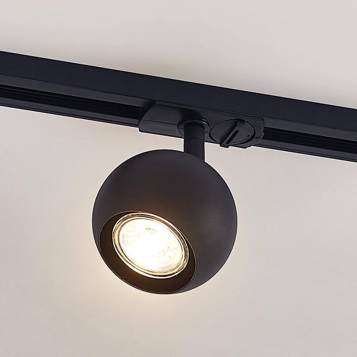 Produktbild Lindby Guus LED-Strahler, 1-Phasen-Schiene schwarz (350 lm, GU10)
