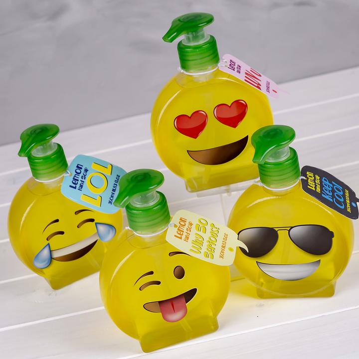 Produktbild Accentra Handseife EMOJI - LOL in Pumpspender, 350ml, Duft: Zitrone, Farbe: gelb/grün, VE 6/24