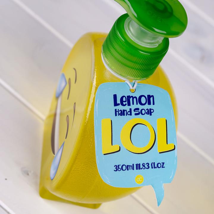 Produktbild Accentra Handseife EMOJI - LOL in Pumpspender, 350ml, Duft: Zitrone, Farbe: gelb/grün, VE 6/24