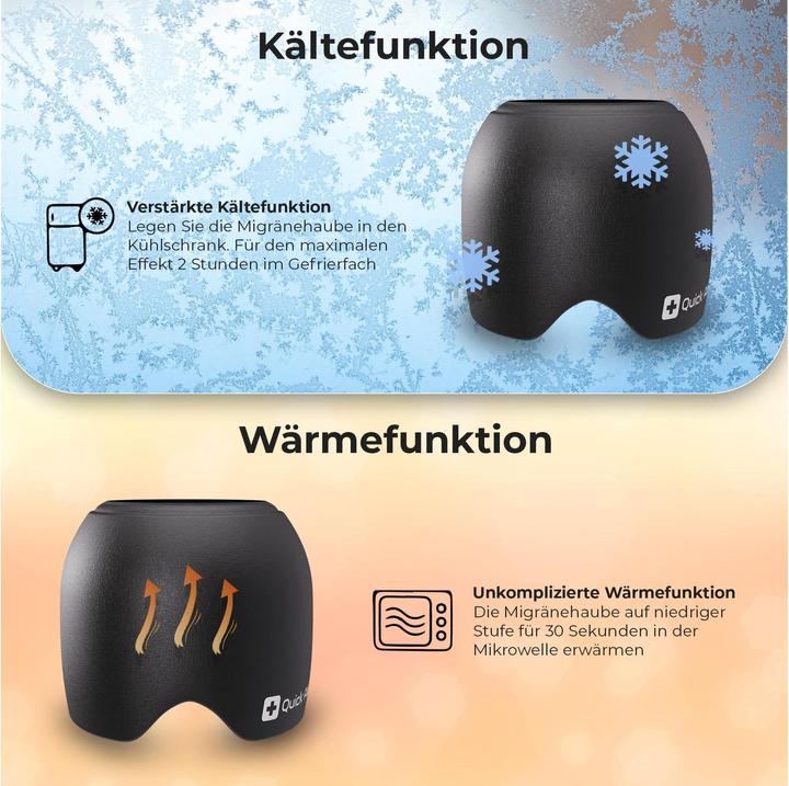 Produktbild Quick Aid Kopfschmerz- und Migränehaube (selbstkühlend) mit 360 Grad Kälte- und Wärmefunktion (1 x, 1053 ml, 592 g)