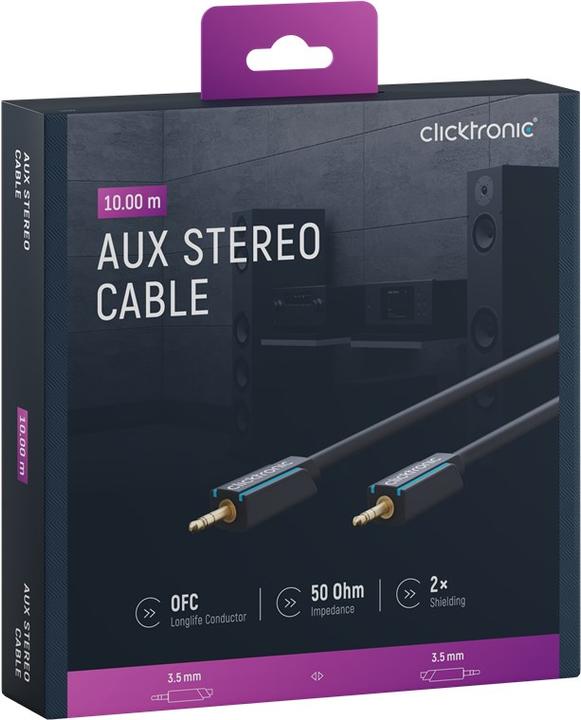 Produktbild clicktronic MP3-Audiokabel (10 m, 3.5mm Klinke (AUX))