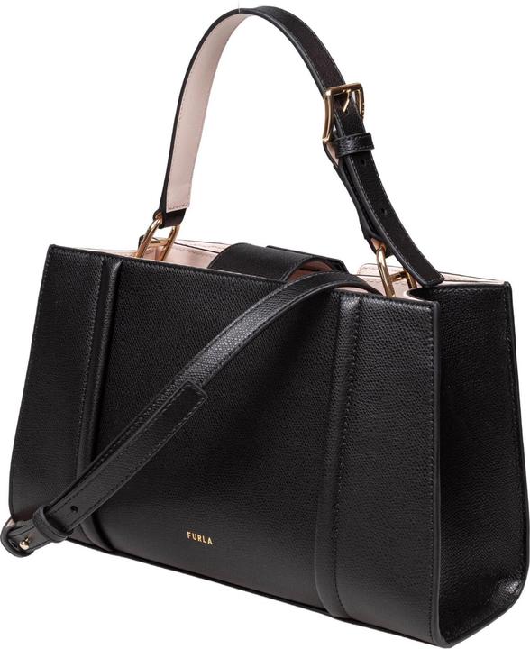 Actual product image Furla riva m tote leather handbag black color