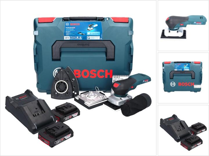 Productafbeelding Bosch Professional Bosch GSS 18V-13 accu vlakschuurmachine 18 V + 2x accu 2.0 Ah + lader + L-BOXX (Vlakschuurmachine)