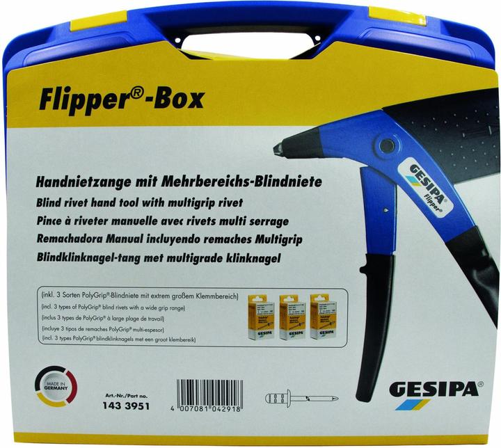 Image du produit Gesipa Pince à riveter manuelle Flipper en boîte de 3 tailles Poly-Gr (221 mm)