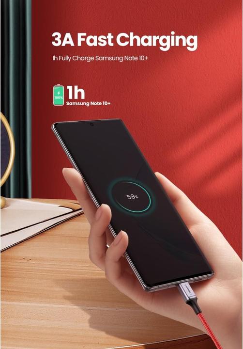 Produktbild Ugreen USB-C to USB-C cable 2.0 1m (red) (1 m, USB 2.0)