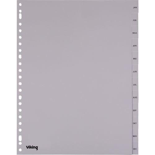 Viking Jan - Registro Dez DIN A4 Grigio 12 pezzi PP (polipropilene)