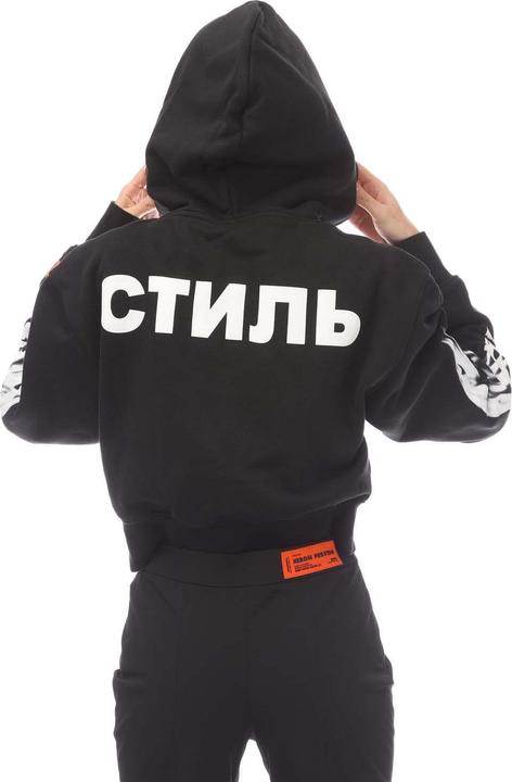 Immagine prodotto Heron Preston Felpa Corta con Cappuccio Teschio Fiammeggiante Donna (36)