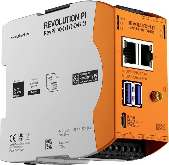 Produktbild Kunbus Revolution Pi by PR100395 RevPi Connect 4 32 GB 8 GB SPS-Erweiterungsmodu