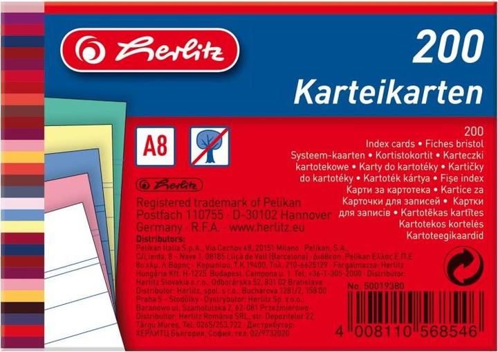 Produktbild Herlitz Karteikarten (A8, 175 g/m², 200 x)