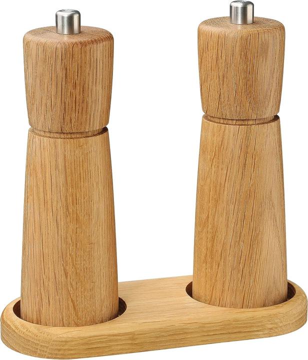 Image du produit Zassenhaus Jeu de moulins Kiel en chêne 18 cm avec dessous de plat (Poivre)
