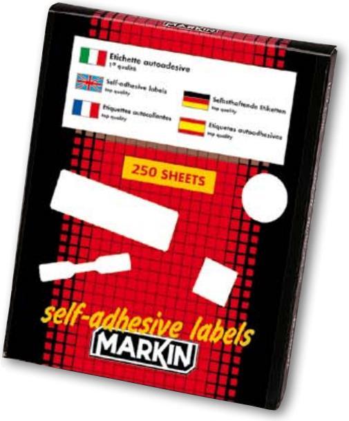 Immagine prodotto Markin Etichetta adesiva A/406 Giallo Neon 100fg A4 47,5x25,5mm (44et/fg)