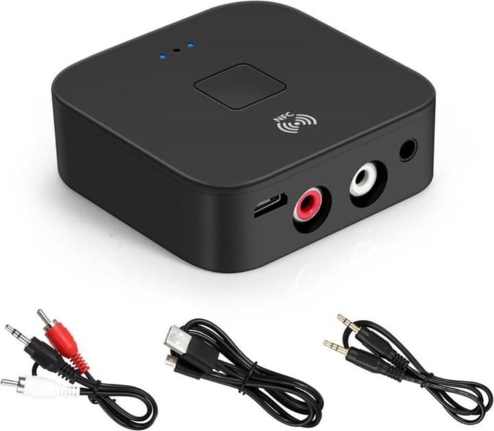 Produktbild Deltalabs 2in1 NFC Bluetooth 5.0 HD Audio Receiver mit 3.5mm Klinke / Cinch - Schwarz (Sender & Empfänger)