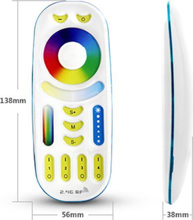 Actual product image Milight Radio remote control RGB+KW/WW 4-zones