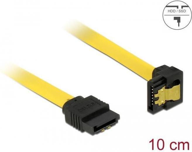 Produktbild Delock SATA-3 Kabel: 10cm, Metall Clip,gelb