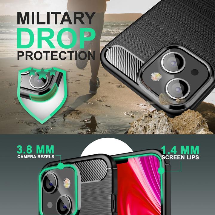 Immagine prodotto Nalia Copertura in silicone carbon look (Apple iPhone 14 Plus)