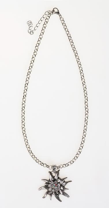 Jenni Hemden Kette mit Kristall Edelweiss (Versilbert, Kette mit Swarovski, Silber mit Kristall, Kristall)