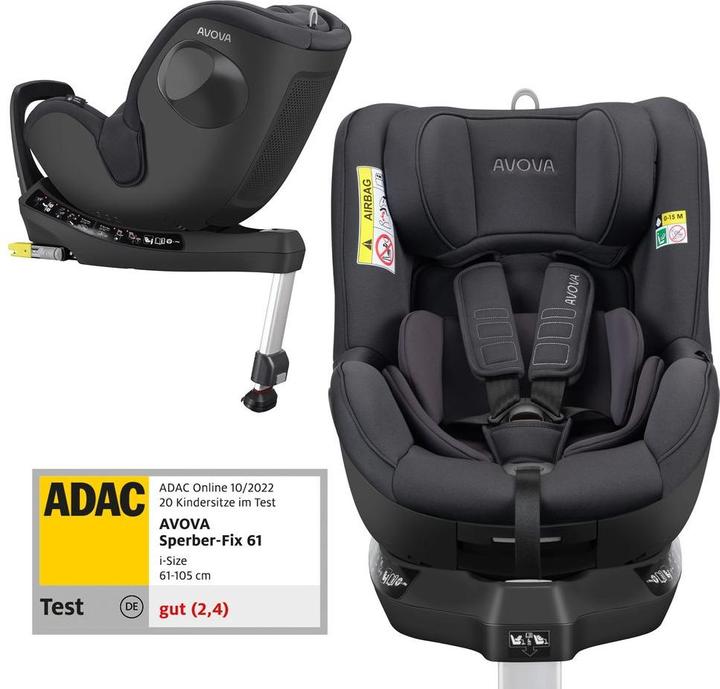 Produktbild Avova Sperber-Fix 61 Reboard Kindersitz ab 61 cm - 105 cm (ab ca. 3 Monaten bis ca. 4 Jahre) (Reboarder, ECE R129/i-Size Norm)