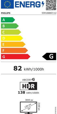 Energy Label Philips 55PUS8807/12 (55", PUS8807, LED, 4K, 2022)