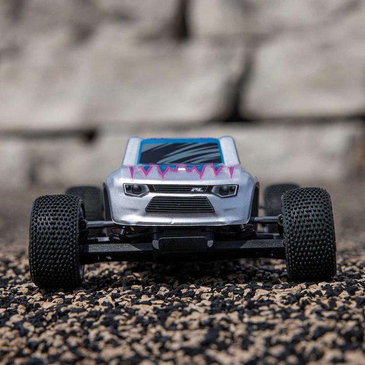 Produktbild Losi Micro-T 2S 1/28 2WD RTR Stadium Truck (Akku & Ladegerät enthalten), Silber (RTR Ready-to-Run)
