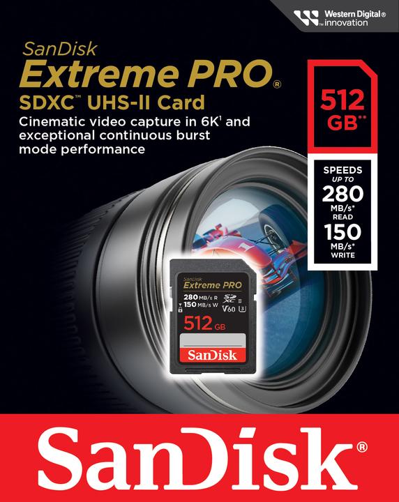 Produktbild SanDisk Extreme PRO UHS-II V60 (512 GB, SDXC, U3, UHS-II)