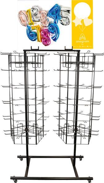Amscan Spinner-Display 120 Haken 2 x 5-seitig schwarz 122