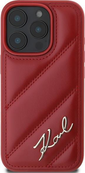 Image du produit Karl Lagerfeld KLHCP16LPQDSMGR iPhone 16 Pro 6.3" czerwony/red hardcase Quilted Signature (Apple iPhone 16 Pro)