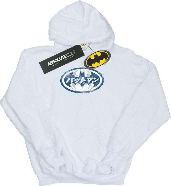 Batman Japanese Logo White Kapuzenpullover (L)