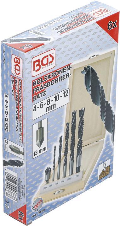 Produktbild BGS Holzkronen-Fräsbohrer-Satz 4 - 12 mm 6-tlg. (12.0 mm)