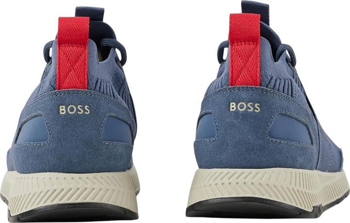 Actual product image BOSS Mens Titanium Suede Panel Running Trainers (47)