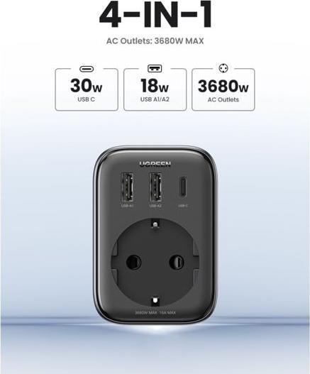 Produktbild Ugreen EU 90613 Verlängerungskabel, 30 W (30 W)