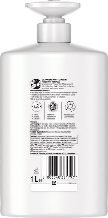 Actual product image Pantene Pro-V Volume Pure Shampoo (1000 ml, Liquid shampoo)