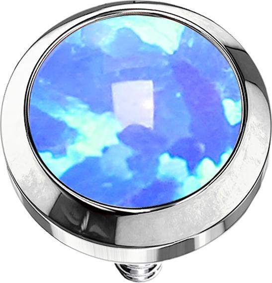 Immagine prodotto Star Piercing Dermal Anchor argento con azzurro opalino (Titanio G23, senza ottone)