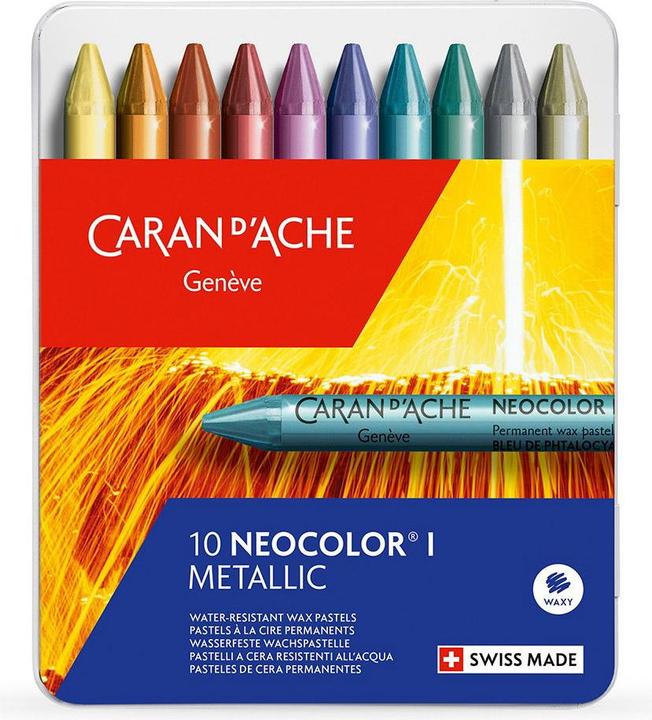 Actual product image Caran d'Ache Neocolor I Metallic Metallschachtel (Multicoloured, 10 x)