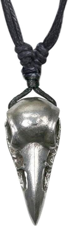 Produktbild Star Piercing Halskette schwarz Anhänger silber Krähenschädel (Messing)