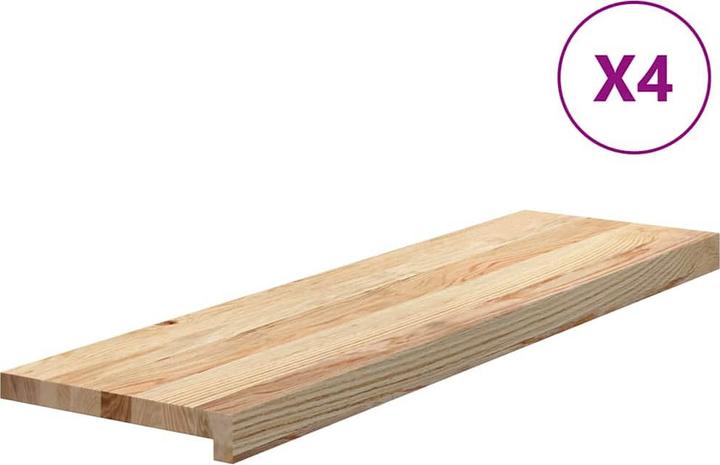 Produktbild VidaXL Treppenstufen 4 Stk. Unbehandelt 90x30x2 cm Massivholz Eiche