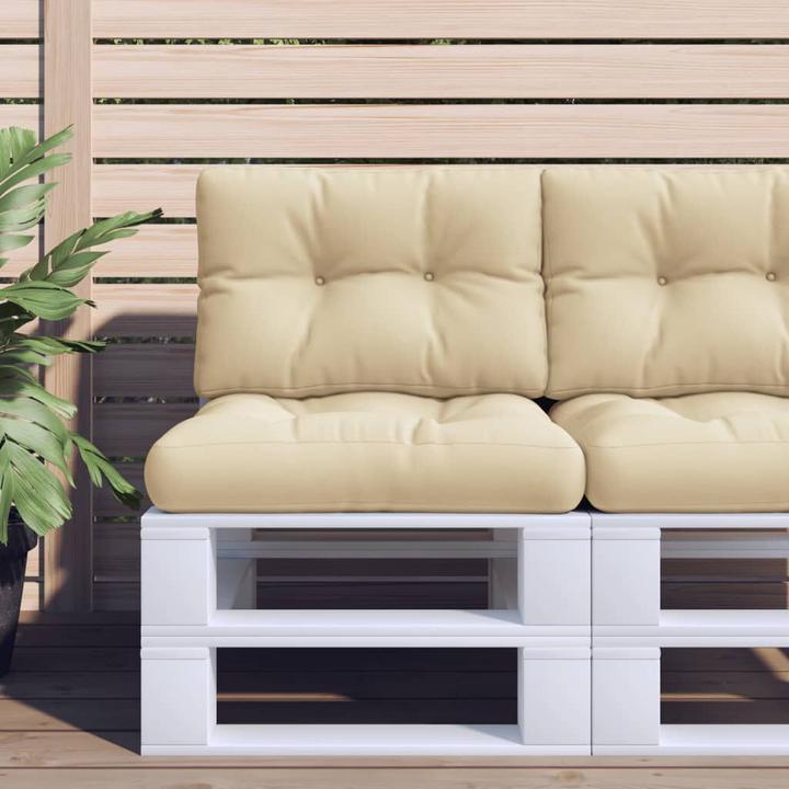 Produktbild VidaXL Palettenkissen Palettenpolster Palettensofa Rückenkissen Beige Stoff (60 x 40 x 12 cm)