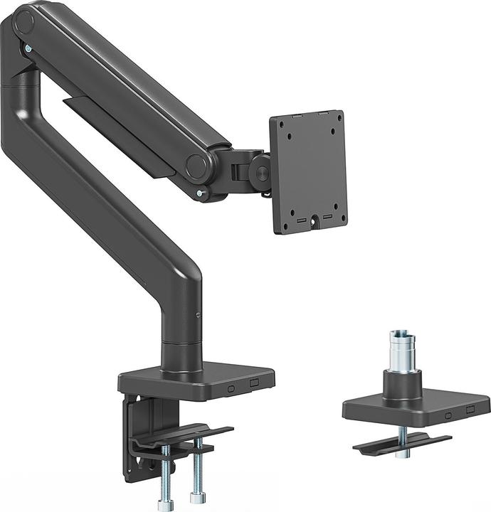 Produktbild Manhattan Tischhalterung mit mechanischer Feder und besonders hoher Traglast für einen Monitor, Aluminium (Tisch, 49")