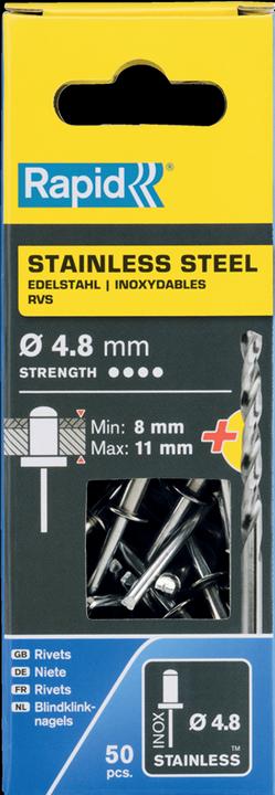 Rapid Rivetto cieco in acciaio inox Ø 4,8 x 14 mm