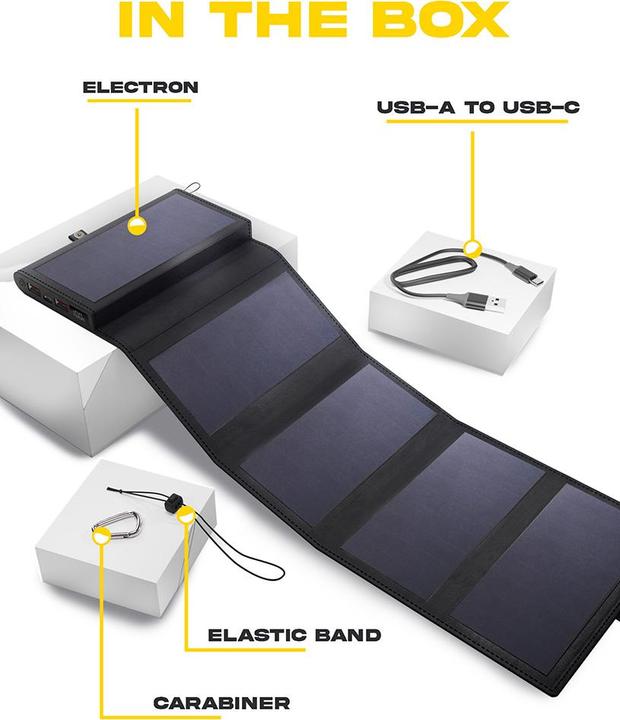 Produktbild Sunslice Tragbare Solar-Batterie 8W "Electron" (10000 mAh, 8 W, 20 Wh)