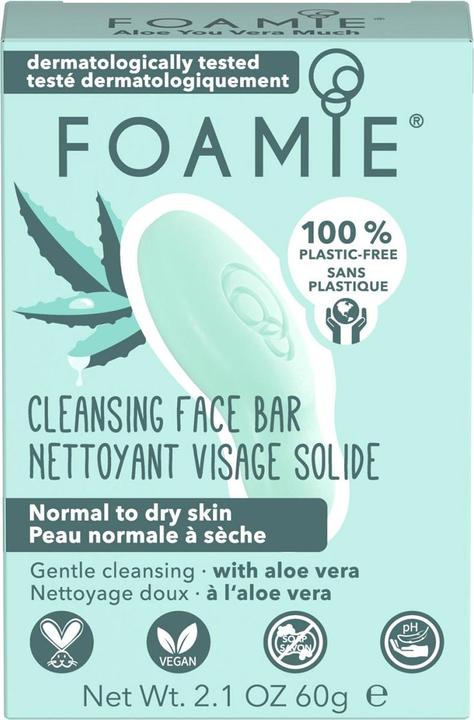 Foamie Feste Gesichtsreinigung Aloe You Vera Much (Reinigungstücher, 60 ml)