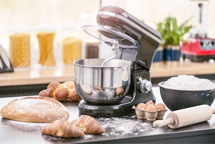Produktbild Bredeco Küchenmaschine Knetmaschine Teigmaschine Rührmaschine 1.200 W 5 L schwarz NEU
