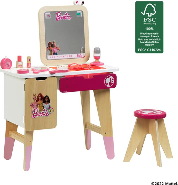 Image du produit Theo Klein 5716 Barbie - Coiffeuse et studio de vlogging, bois (MDF) (55 x 30 x 83 cm)