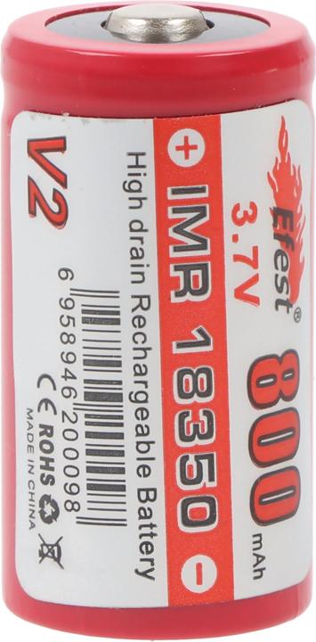 Actual product image Efest Akku IMR 18350 V2 (Pluspol erhöht) (18350, 800 mAh)