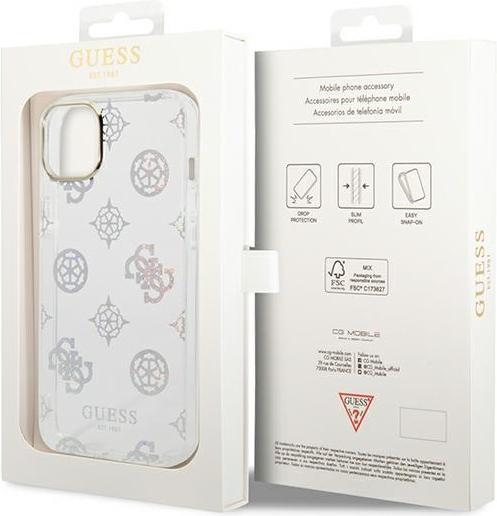 Produktbild Guess GUHCP14MHTPPTH iPhone 14 Plus 6,7" przezroczysty/transparent hard case Peony Glitter (Apple iPhone 14 Plus)
