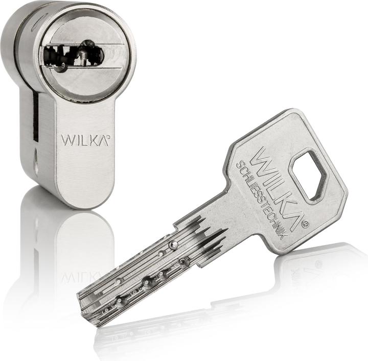 Actual product image Wilka Profile cylinder with Si card 3663 N+G, 45-60 mm, incl. 3 new silver spanners S3 (Profile cylinder)